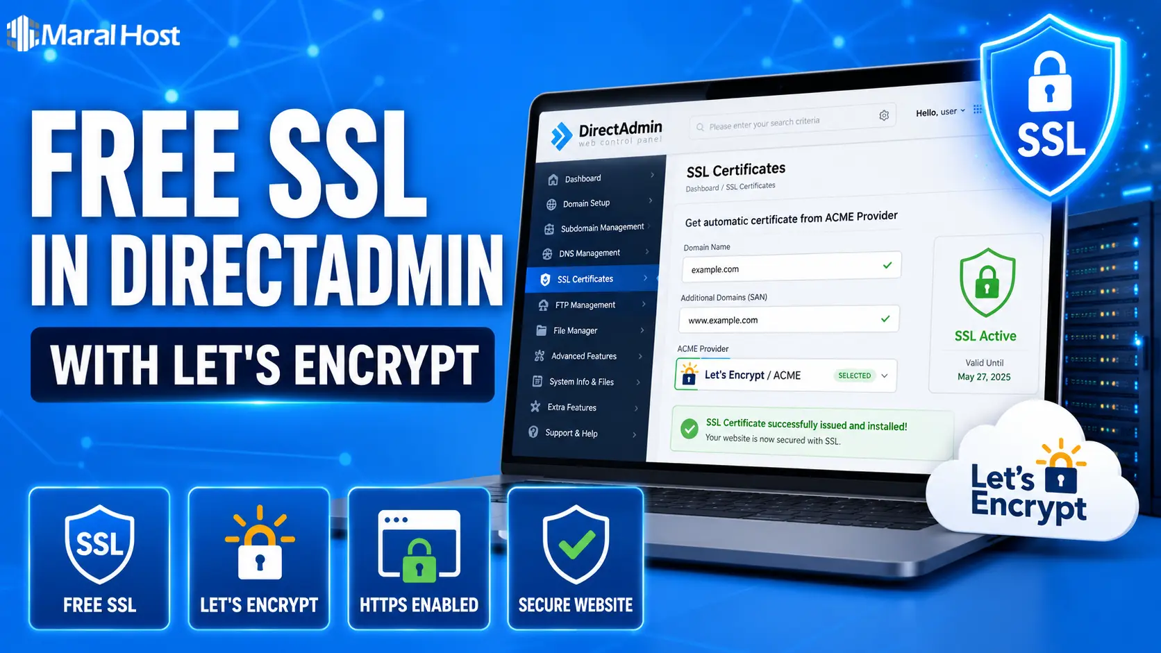 نصب SSL رایگان در دایرکت ادمین