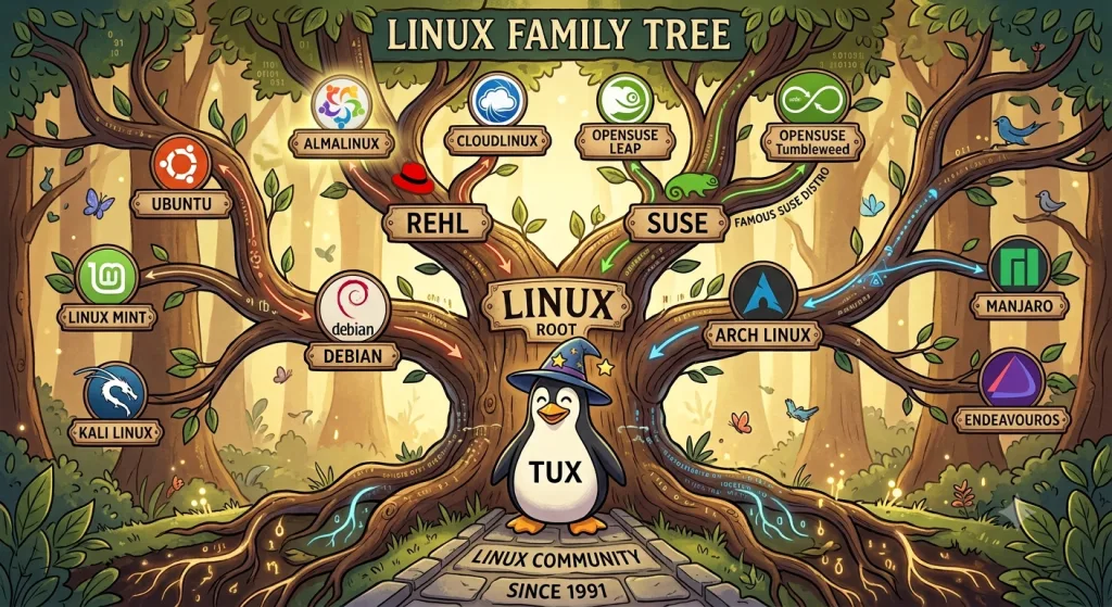 Linux distributions families
