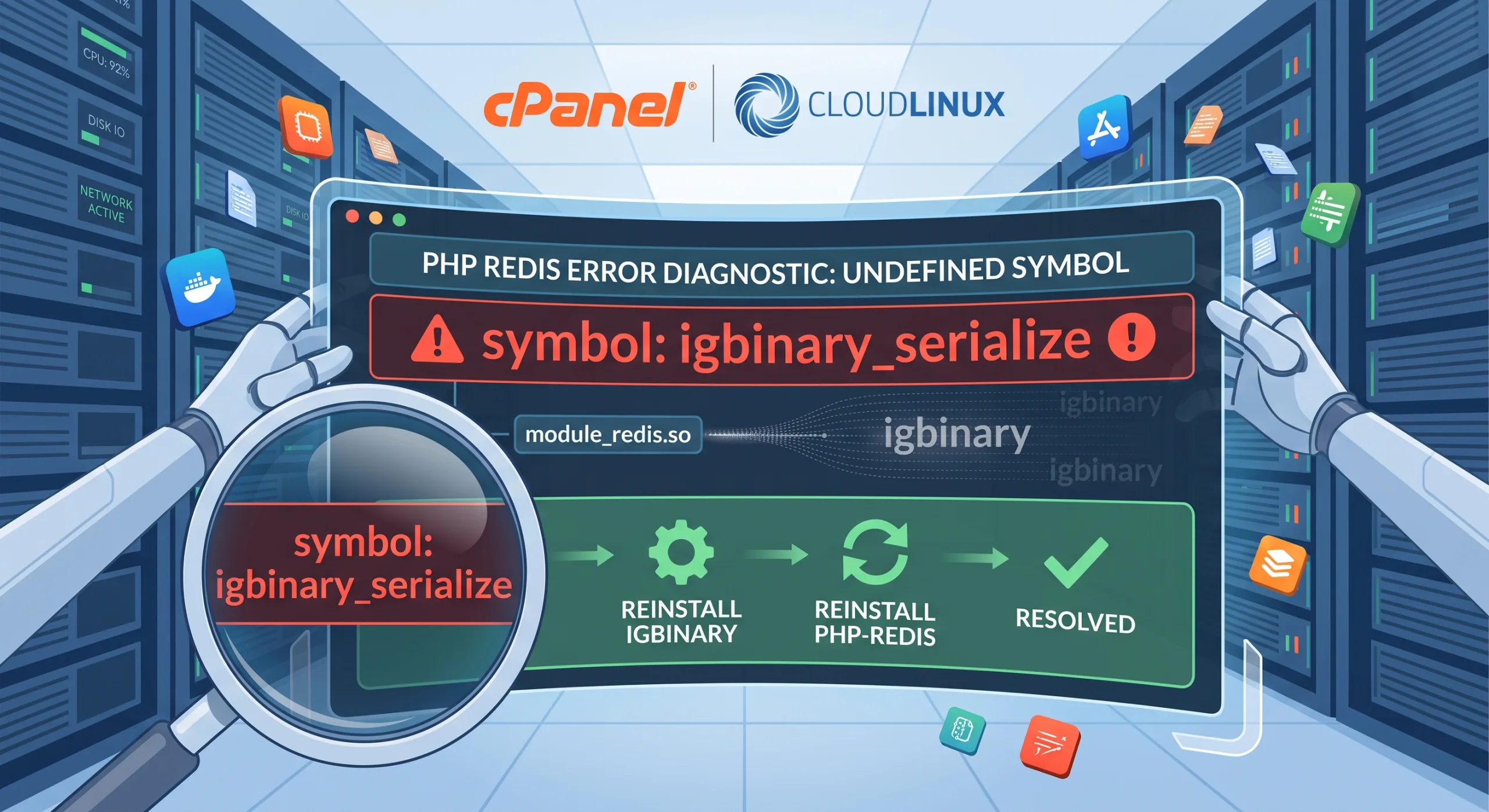 آموزش رفع خطای PHP Redis؛ خطای undefined symbol: igbinary_serialize در CloudLinux